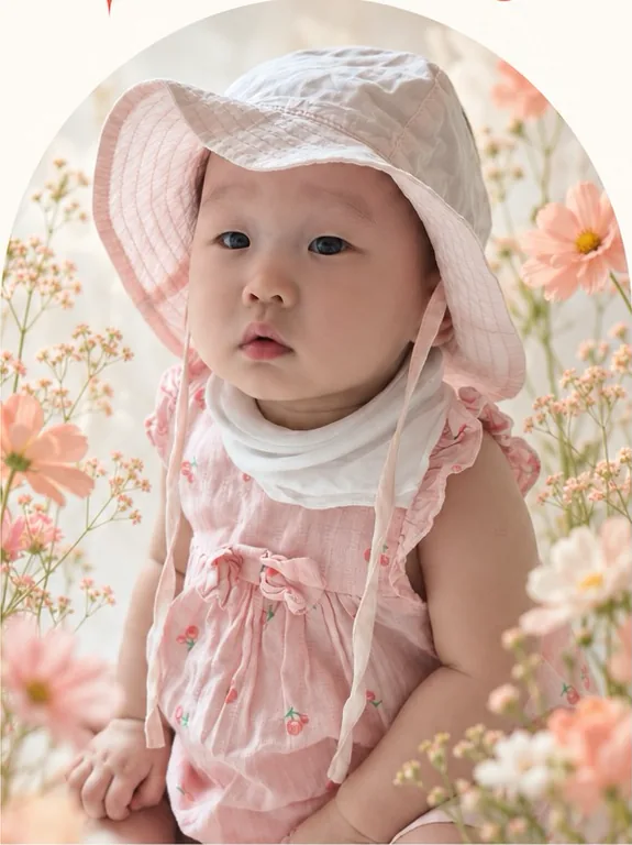 Birthday portrait among flowers